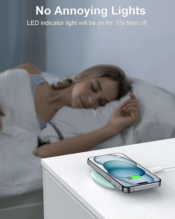 Wireless Charger Pad - NANAMI Wireless Charging Pad Compatible with iPhone 17/16/15/14/13/12 Pro/12 Plus, Qi Charging Dock for Samsung Galaxy S25/S24/S23/S22/S21/S20, Phone Charger for Airpods 3/2/Pro