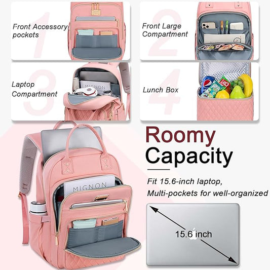 Weitars Lunch Backpack for Women,15.6 Inch Laptop Backpacks Travel Backpack for Women,Work Back pack,Teacher Nurse Back pack Insulated Lunchbox Backpacks