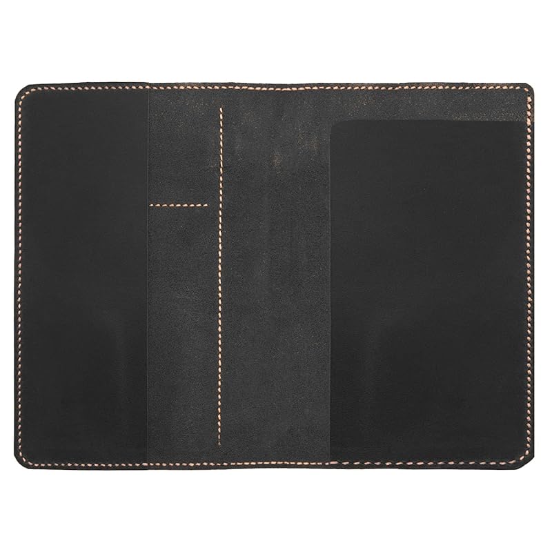Genuine Leather Notebook Notepad Cover for TOPS The Legal Pad Writing Pads Docket 5" x 8" Cover, retro real leather portfolio folder cover organizer (Black)