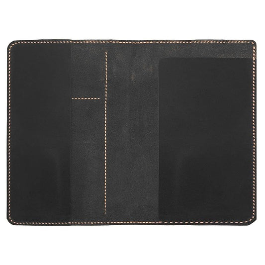 Genuine Leather Notebook Notepad Cover for TOPS The Legal Pad Writing Pads Docket 5" x 8" Cover, retro real leather portfolio folder cover organizer (Black)
