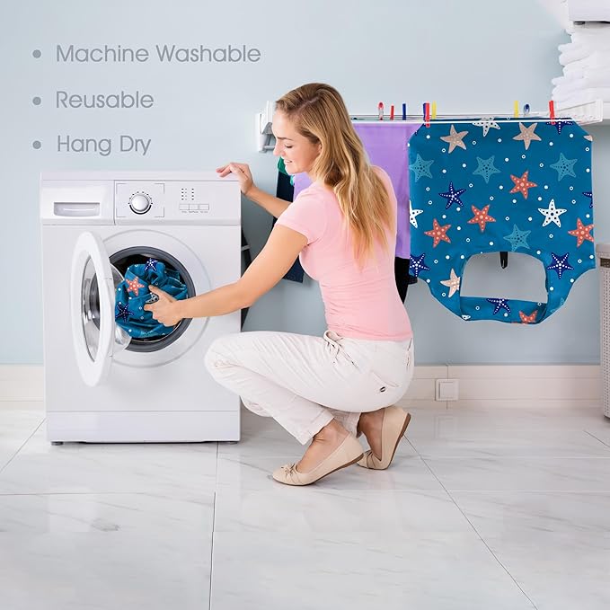 BeeGreen Reusable Grocery Bags with Zipper Storage Pouch 6 Pack Ocean Pattern Reusable Shopping Bags Bulk with Elastic Band Foldable-Machine Washable Christmas Gifts Tote Bags