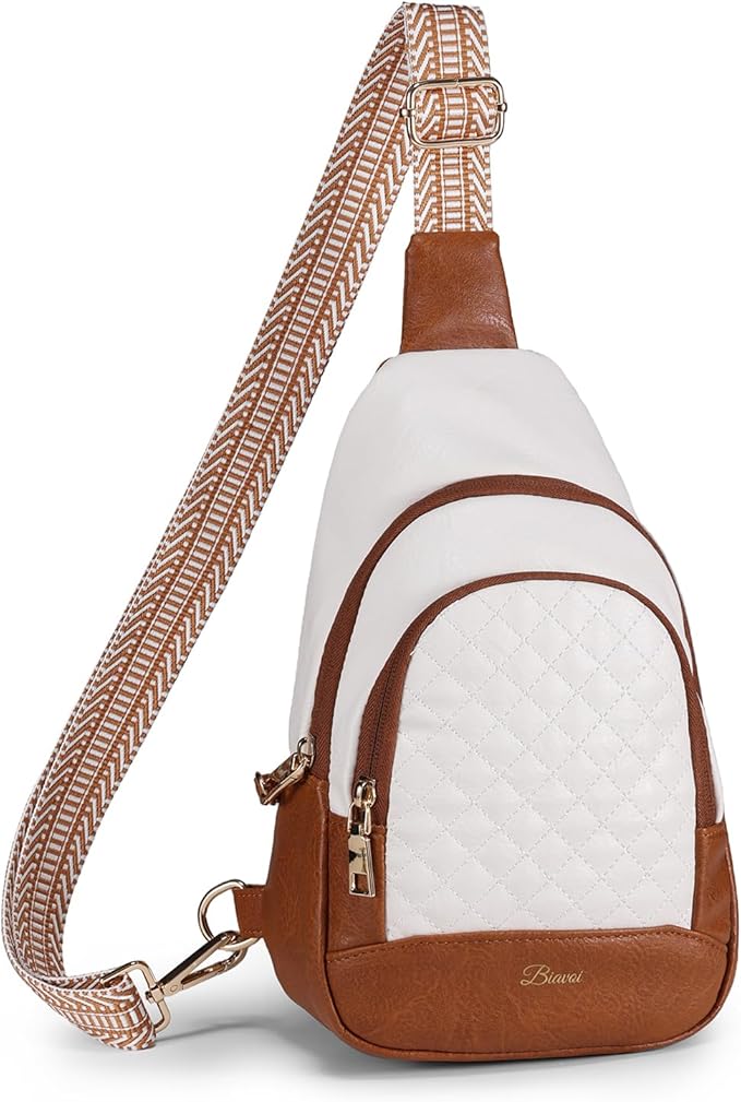 Crossbody Bags for Women Anti Theft Small Sling Handbag with Zipper Lock Vegan Leather RFID Blocking Chest Pure