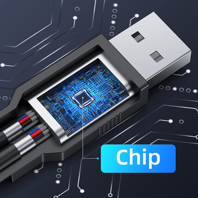 ANDTOBO USB 1 to 4 Splitter, USB 2.0 A Male to 4 USB Female Jack Y Splitter Hub Power Cord Extension Adapter Cable, Black