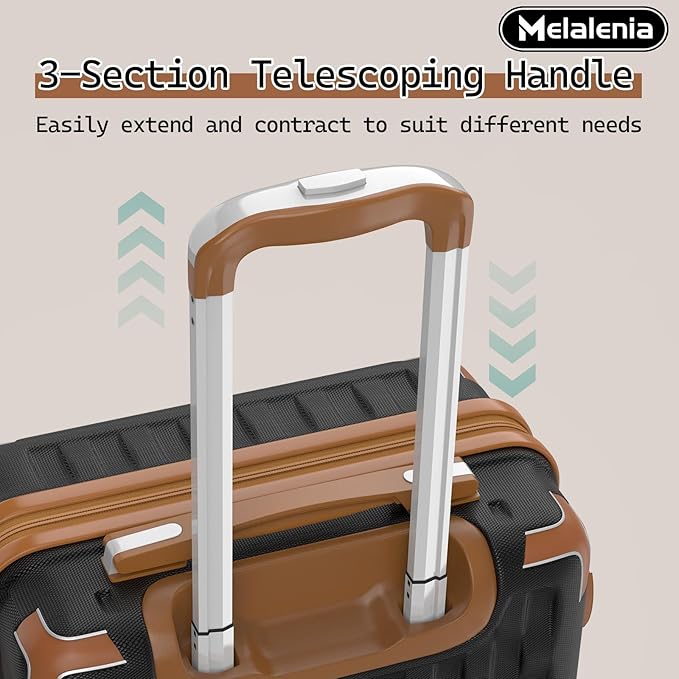 Melalenia Luggage Sets 4 Piece Suitcase Set,Hard Shell Carry on Luggage Travel Suitcases with Spinner Wheels and TSA Lock, Lightweight Luggage Set for Women