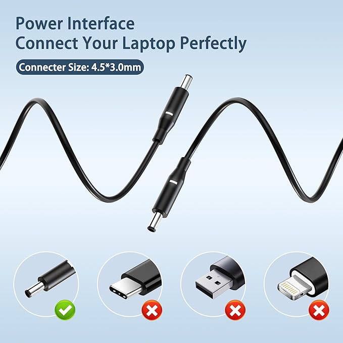 130W 4.5mm AC Laptop Charger Compatible with Dell XPS 15 7590 9530 9550 9560 9570 Precision M3800 M2800 5510 5520 5530 5540 Inspiron 7347 7348 7459 Power Supply Cord