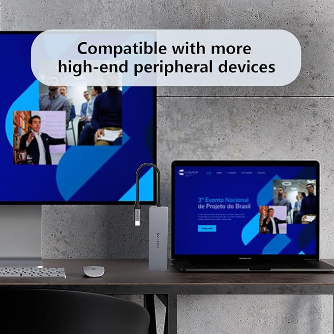 USB C Hub 10Gbps Adapter with 2 USB-C 3.2 & 2 USB-A Ports, Power Delivery, High-Speed Multiport Splitter for MacBook Pro, iPhone 16/15 Pro, Galaxy S23