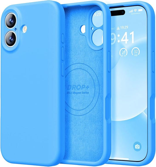 LOVE 3000 Designed for iPhone 17 Case, Premium Silicone [Compatible with Magsafe][Soft Anti-Scratch Microfiber Lining] Shockproof Protective Phone Case for Men Women 6.3", Blue