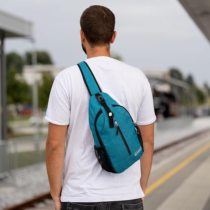 |Not Made In China| Crossbody Sling Backpack, Sling Bag For Travel and Hiking, Anti-Theft Chest Bag