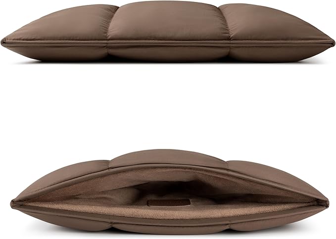 Comfyable Puffy Laptop Sleeve 13 Inch 14 Inch, Quilted Puffer Laptop Carrying Case, Pillow Case Compatible with MacBook Air M4 2025 M3 M2 M1, MacBook Pro M4 Pro/Max, Mocha Brown