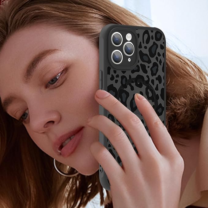 KANGHAR Case for iPhone 11 Pro Phone Case [Compatible with Magsafe] Leopard Printed Pattern Cute Cheetah Protective Magnetic Case for Girls Women Men 5.8"