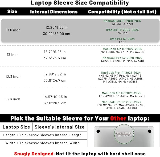 Allinside 11-12 inch Laptop Sleeve Case Compatible with MacBook Air 11 2010-2015/MacBook 12 2015-2017, Waterproof PU Leather Laptop Sleeve Bag Protective Vertical Case Cover, Black