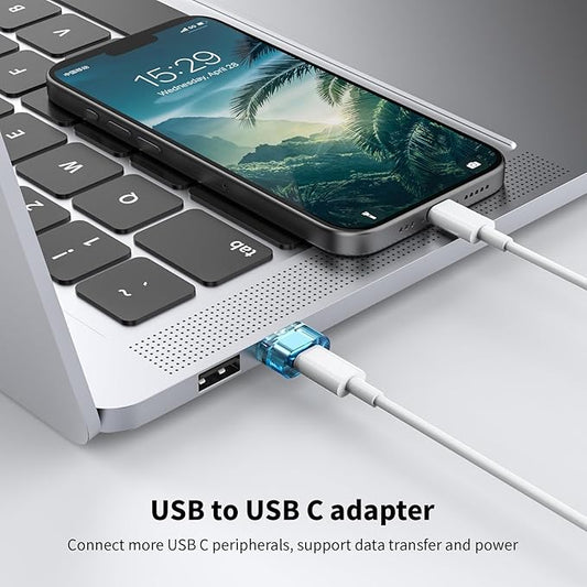 USB-C Female Adapter 12Pack, Super Fast Charging/OTG Function, Compatible with iPhone 15 Plus Pro Max/iPad Pro Air 4 Mini 6 and Other Devices (Blue)