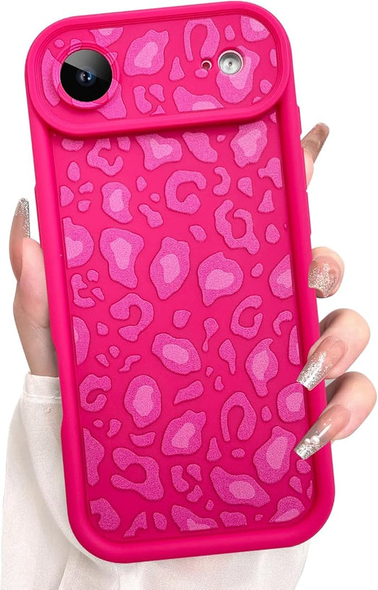 KANGHAR Case Compatible with iPhone Air Leopard Printed Pattern Cute Cheetah Phone Case Soft TPU Shockproof Protective Cover Designed for iPhone Air 6.5 Inch Hot Pink