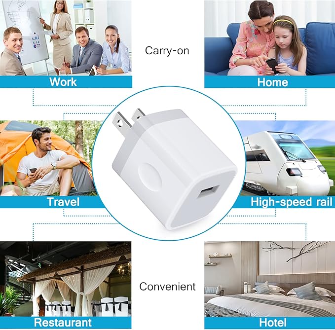 USB Plug Wall Adapter for iPhone,1A/5V Single Port Phone Wall Charger Block Charging Cube Box Brick 3 Pack for iPhone 15 Pro Max/14/13/12/11,Samsung Galaxy S24/S23/S22/S21/S20/A55/A14,Google Pixel 8a
