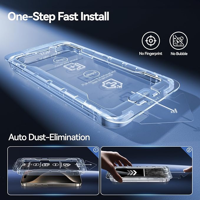 SMARTDEVIL 2PACK Privacy Screen Protector for iPhone 14 Pro Shatterproof Tempered Glass [True 28°Anti Spy] [9H Hardness] [Auto Dust-Elimination Install], [Bubble Free]