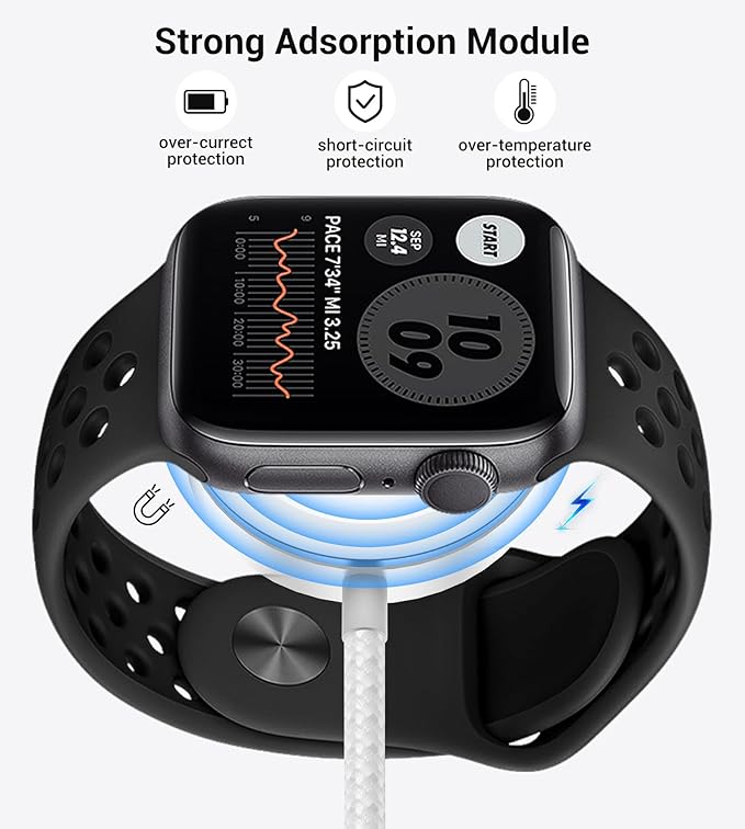 Temdan for Travel Vacation Essentials,3 in 2 USB C Cable for Apple Watch Charger/iPhone 17 Charger/Lightning,Multi Charging Cable Cord,Camping Essentials,Designed for iWatch &iPhone 16-12-4FT White