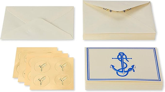 Papyrus Blank Cards with Envelopes, Nautical Anchor (16-Count)