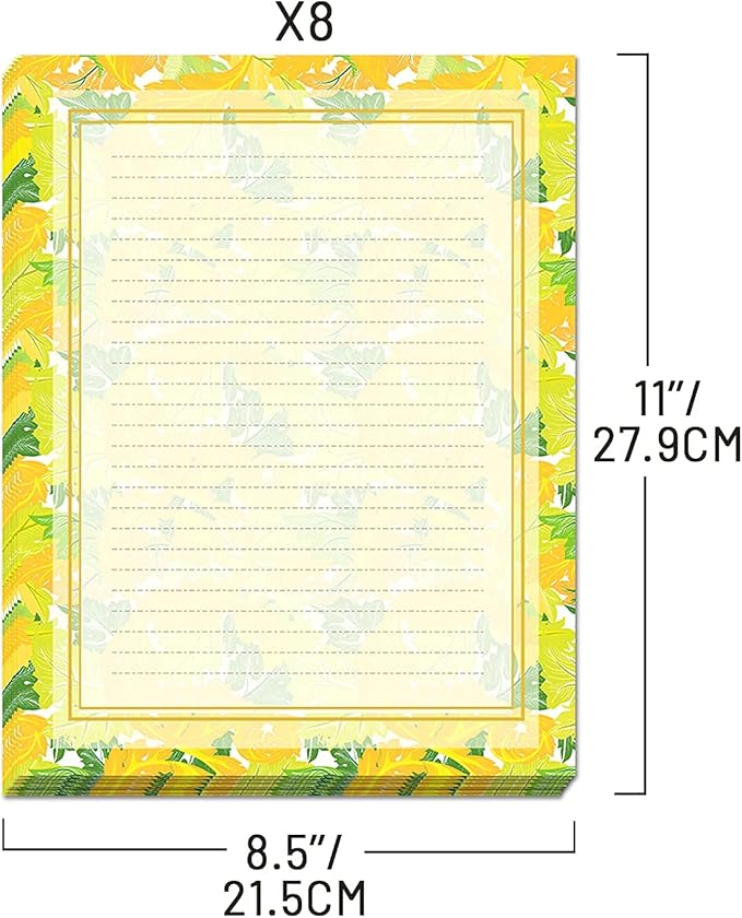 Anzon Mories 48 Pieces Vintage Morris Stationary Paper Set (Lined), Medieval Europe Pattern, Printer Friendly, Both Sides Printed, Writing Stationery US Letter Size 11 x 8.5 Inch, College Ruled
