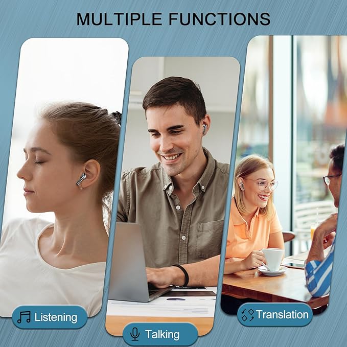 Language Translator Earbuds Real Time, AI Translation Earbuds Real Time with 164 Languages & 5 Modes, 3-in-1 Bluetooth 5.4 Translator Device, 42H Translatior Headphones Business, Learning Black