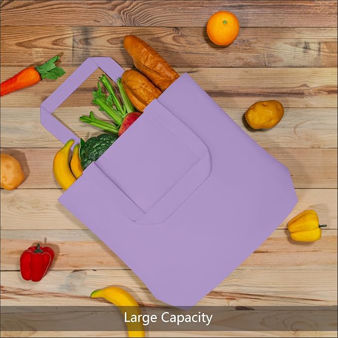 TOPDesign 1-Pack Super Strong Large 12oz Cotton Canvas Tote Bag, Reusable Grocery Shopping Cloth Bag, Fashionable Two-Tone Tote for Crafts, DIY Your Creative Designs