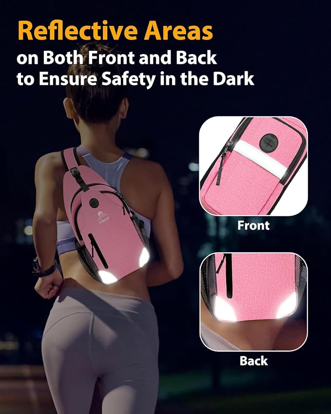 Sling Bag for Women, Crossbody Bag for Men, Cross Body Hiking Backpack, Travel Daypack, Chest Pack with Chest Phone Holder