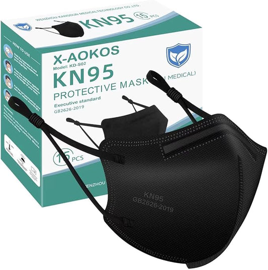 Adjustable KN95 Masks, 5-Layer Disposable Respirator Masks with Adjustable Ear Loops, Individually Wrapped