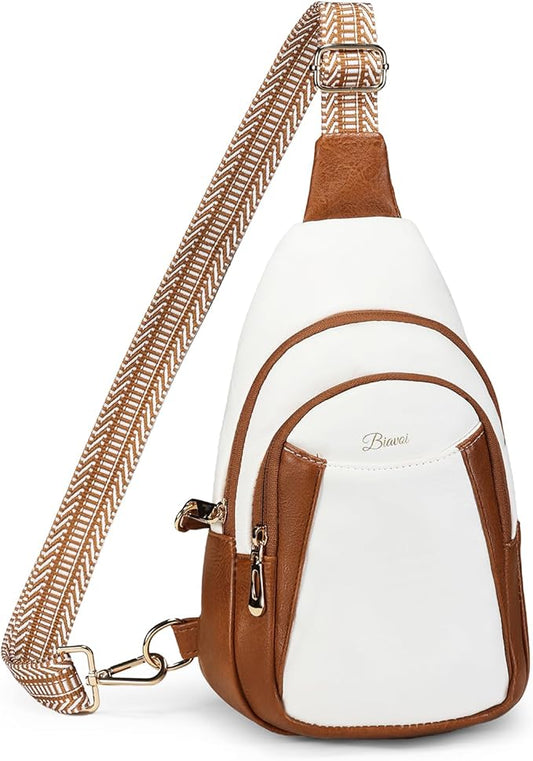 Crossbody Bags for Women Anti Theft Vegan Leather Sling Bag RFID Blocking Chest Bag for Travel