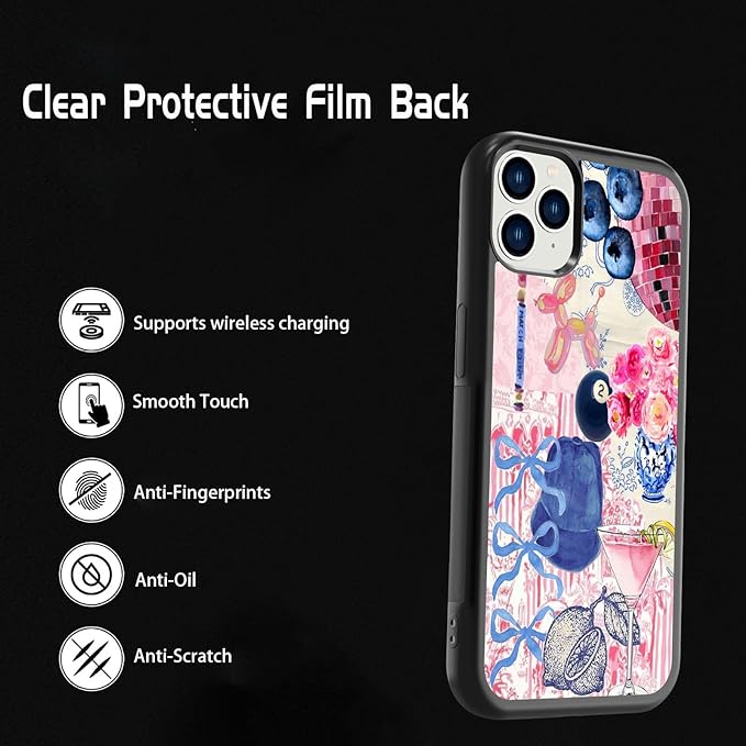 Aesthetic Collage Shockproof Protective Trendy Preppy Phone Case for iPhone 11 Pro Max Cute Flower Bow Cover