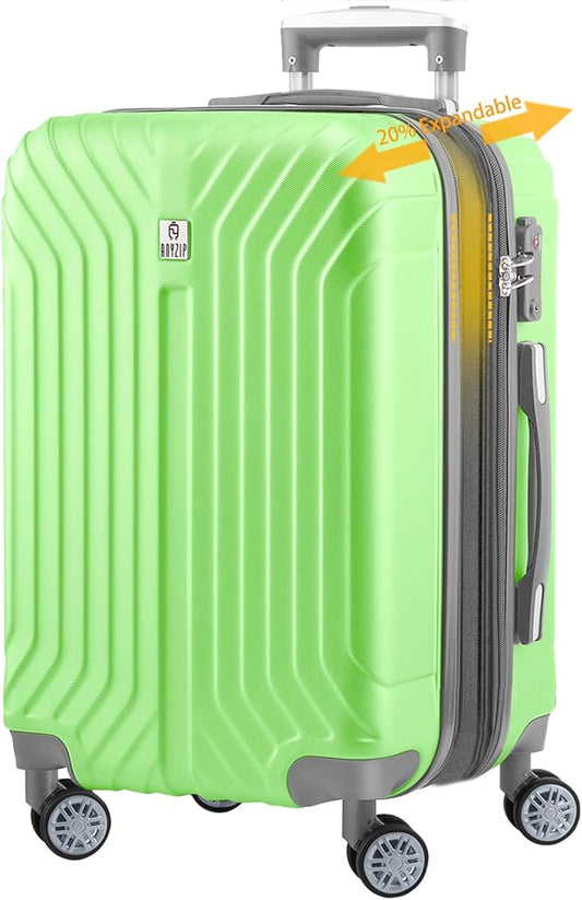 AnyZip Luggage Expandable PC ABS Durable Hardside Suitcase with Spinner Wheels TSA Lock Checked-Large 28 Inch LightGreen