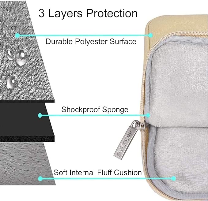 MOSISO Laptop Case 16 inch, 15-15.6 inch Laptop Sleeve Compatible with MacBook Pro 16 M4 M3 M2 M1, HP Acer Dell Lenovo ASUS Notebook, Polyester Vertical Computer Sleeve Bag with Pocket, Camel