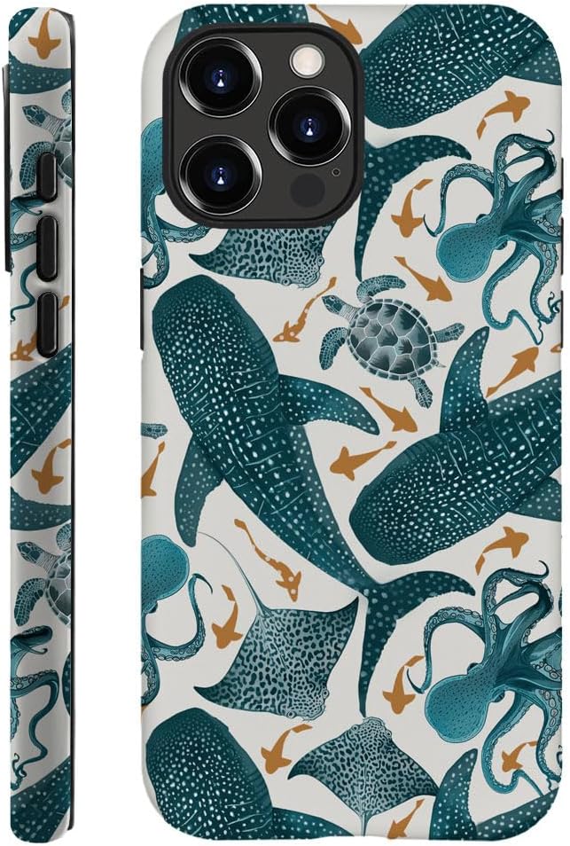 DAIZAG Case Compatible with for iPhone 16 Pro Max,Octopus Turtle Manta Ray Whale Phone Case for iPhone 16 Pro Max for Girl Women Boy Men