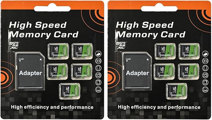 KEXIN 64GB Micro SD Card 10 Pack with SD Adapter microSDXC Memory Card UHS-I C10 U1 Micro SD Cards Bulk Full HD High Speed TF Card for Smartphone Tablet Action Camera Dash Cam Game Console, 10Pack 64G