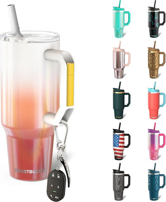 Thicc Buddy - 40 oz Stainless Steel Vacuum Insulated Tumbler with Lid and Straw for Water - Travel Mug Cupholder Friendly - Gifts for Women Men Him Her