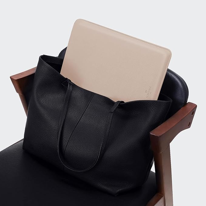 Comfyable Laptop Sleeve 14 Inch Precisely Compatible with MacBook Pro M4 M3 M2 M1 Pro/Max 2024, Faux Leather Cover Case 14 in, Sand