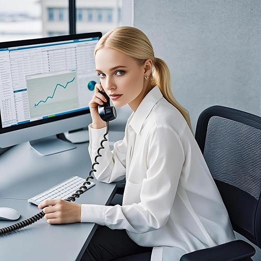 Uvital Telephone Phone Handset Cable Cord, Coiled Length 1.2 to 10 Feet Uncoiled Landline Phone Handset Cable Cord RJ9/RJ10/RJ22 4P4C(Black,2 PCS)