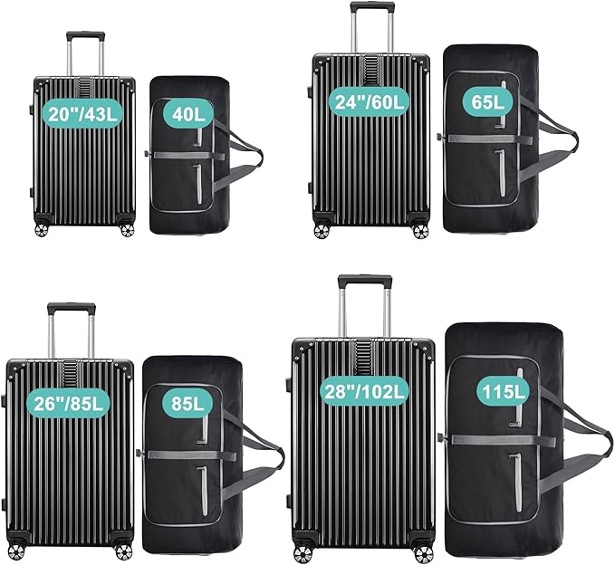 Dimayar 40L Travel Duffle Bag for Men Women - Foldable Duffel Bag with Shoes Compartment - Overnight Bags Waterproof & Tear Resistant(Black)