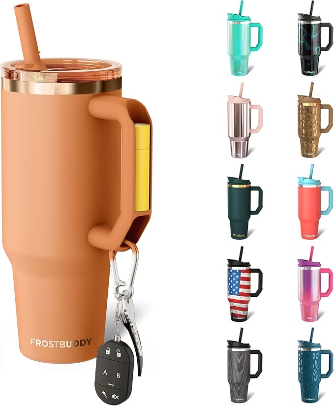 Thicc Buddy - 40 oz Stainless Steel Vacuum Insulated Tumbler with Lid and Straw for Water - Travel Mug Cupholder Friendly - Gifts for Women Men Him Her