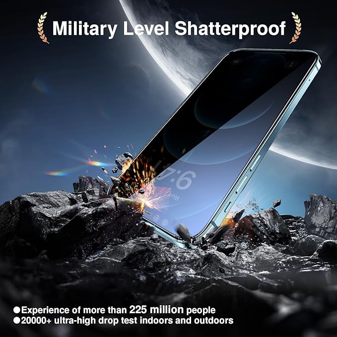 SMARTDEVIL 2+2Pack Privacy Screen Protector for iPhone 12 Pro Max with Camera Lens Protector,Shatterproof Tempered Glass[True 28°Anti Spy][9H Hardness][Auto Dust-Elimination Install][Bubble Free]