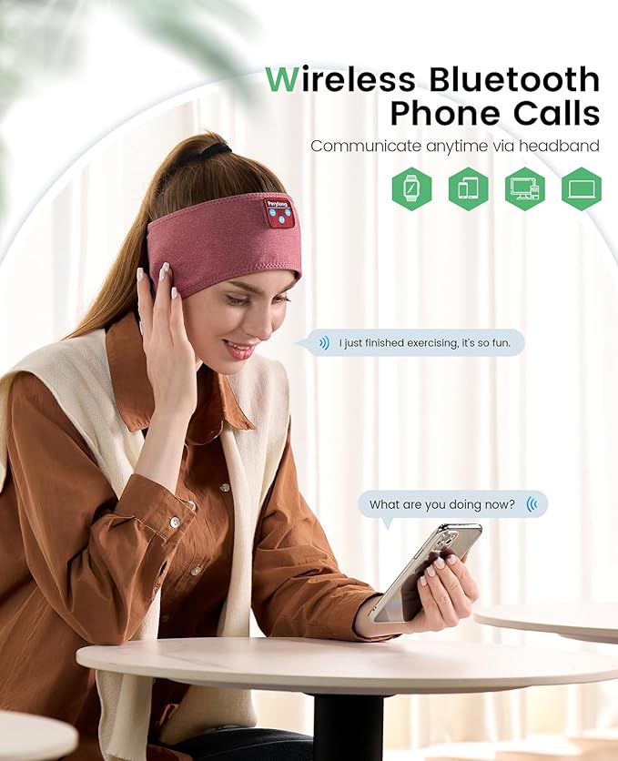 Perytong Sleep Headphones Bluetooth 5.2 Headband, Sports Wireless Earphones Music Sleeping Eye Mask Earbuds with HD Stereo Speaker for Mom Dad Women Men Teen Running Cool Gadgets Unique Gifts