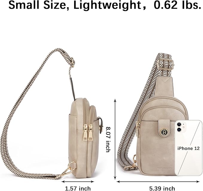 BOSTANTEN Small Sling Bag Crossbody Bags for Women Trendy Crossbody Purse Leather Chest Bag