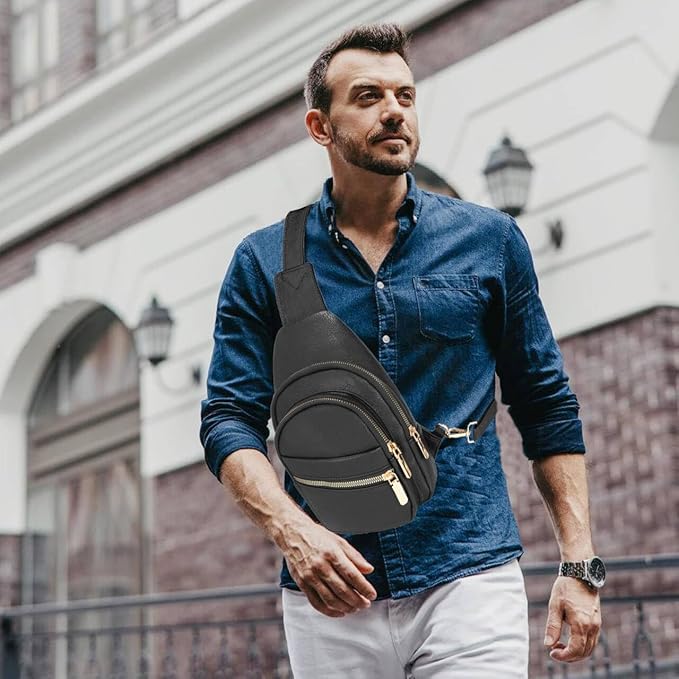 Sling Bag for Men Crossbody Chest Bag Over the Shoulder Purse Casual Sling Backpack for Travel Hiking Cycling