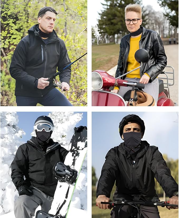 3 Pieces Balaclava Face Mask Outdoor Cycling Headgear Motorcycle Face Masks for Men and Women (Black)