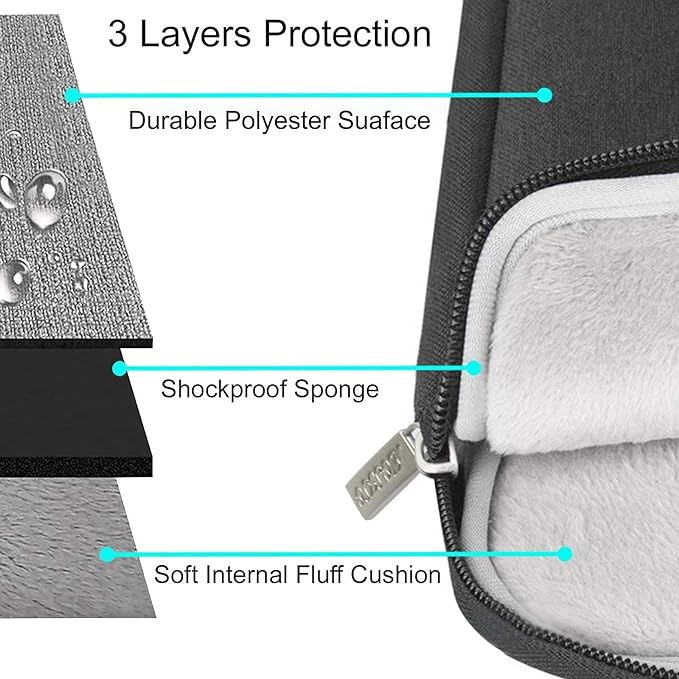 MOSISO Laptop Case 13 inch, 13 inch Laptop Sleeve Compatible with MacBook Air M4 M3 M2 M1 2025-2018 / Pro M2 M1 2025-2016, Polyester Vertical Computer Sleeve Bag with Pocket, Black