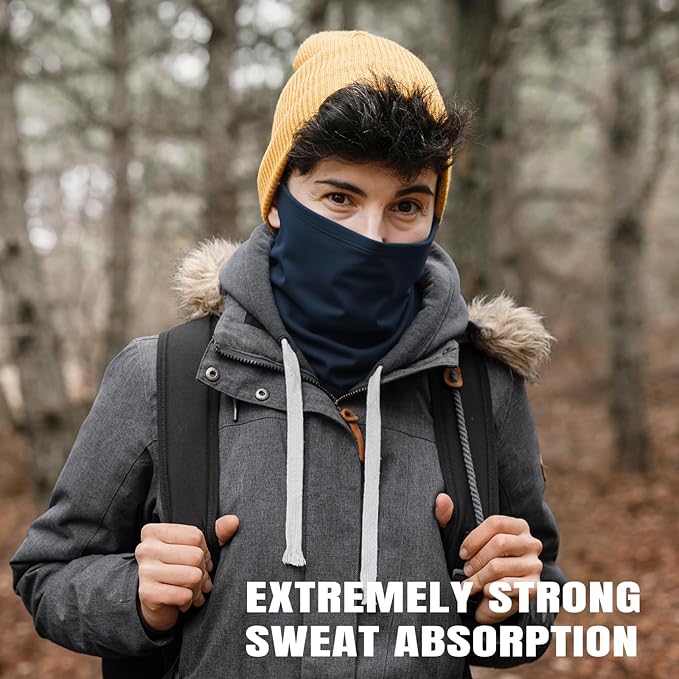 HONGTEYA 6 Pack Neck Gaiter Face Mask: Breathable Windproof Face Cover Balaclava High Elastic Earloop Bandana for Men Women