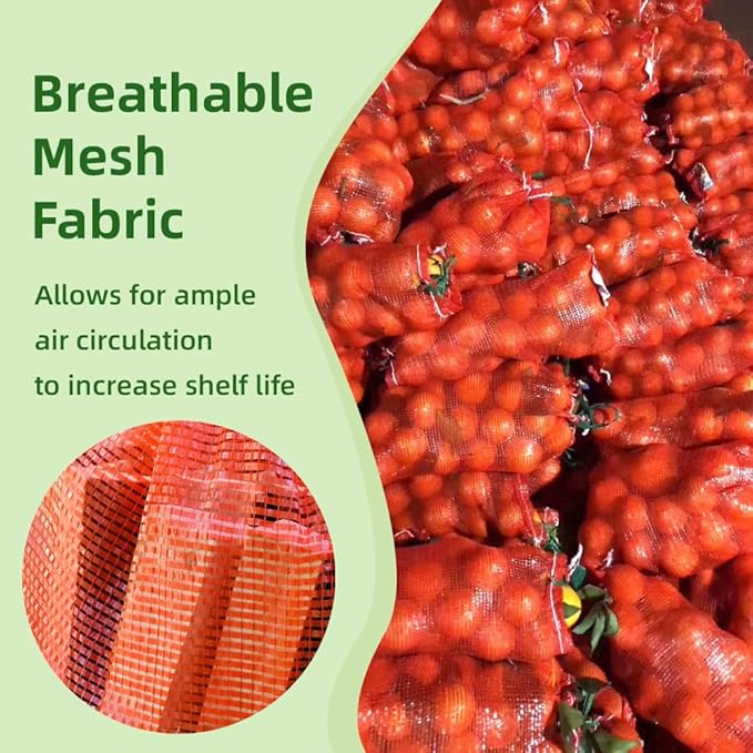 300pcs Extra Large Mesh Produce Bags 60 lbs Reusable Onion Sacks Vegetable Storage Bags Washable Net Bag 21” x 32” for Onion Potato Firewood Crawfish, Pack of 300