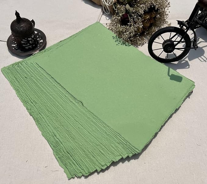 Wanderings A5 Handmade Deckled Edge Cotton Paper - Cold Pressed Texture - Paint, Watercolor, Writing, Printer - Cards, Invitations, Menus, Arts and Crafts. 50 Pack White 150gsm - 8.25"x11.7"