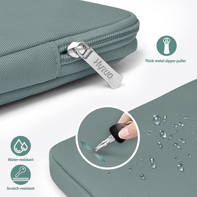 HYZUO 13.3-14 Inch Laptop Sleeve Bag Set for MacBook Pro 14 M4/M3/M2/M1, MacBook Air/Pro 13.3, 13.5"/13.8" Surface Book/Laptop, Notebook Case for 13.3" HP Dell Lenovo Asus Acer, Ash Blue