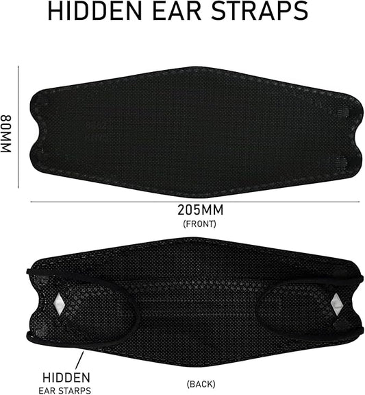 kn95 Face Masks 50 Pack, Breathable Comfortable and Disposable KN95 Mask, Black