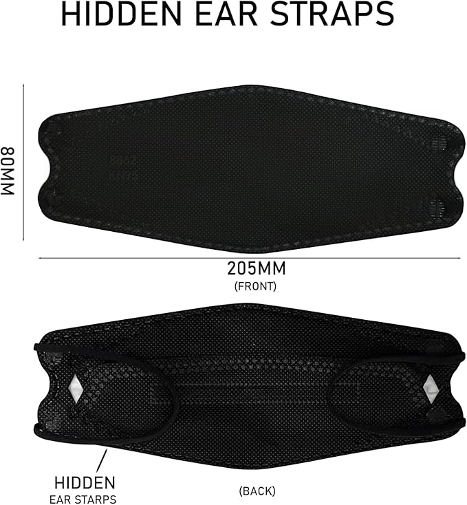 kn95 Face Masks 20 Pack, Breathable Comfortable and Disposable KN95 Mask, Black