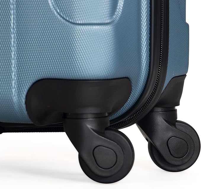 Kenneth Cole REACTION Out of Bounds Lightweight Hardshell 4-Wheel Spinner Luggage, Granite Blue, 24-Inch Checked